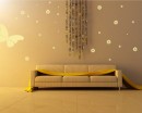 Flowers and Butterfly Vinyl Art Decals Modern Wall Art